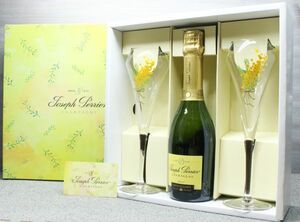 未開栓未使用品 ジョセフ ペリエ キュヴェ ロワイヤル ブリュット 375ml 12% シャンパーニュ グラス 2客 セット JOSEPH PERRIER