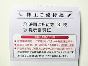 東京テアトル 株主優待 映画ご招待券 8枚 ＋ 割引証 2024年2～7月 男性名義