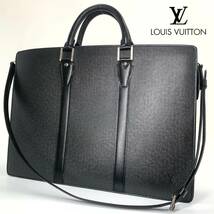 1円【極美品】LOUIS VUITTON ルイヴィトン ポルトドキュマン ロザン タイガ ビジネスバッグ ハンドバッグ レザー ブラック メンズ _画像1