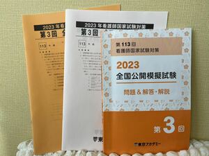 東京アカデミー　第１１３回看護師国家試験対策　２０２３　全国公開模擬試験　第３回　模試
