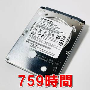 【HDD 1TB】TOSHIBA 2.5インチ 7ｍｍ ハードディスク 使用時間759時間　[06PT1000HD019]