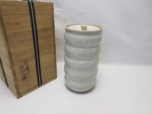 I10411 【 美品 茶道具 赤膚山 昭山造 細水指 陶印 共箱 】 検)茶器 茶事 水指 茶会 水屋道具 お点前 蓋物 レトロ 古物 骨董 古玩 ⅱ