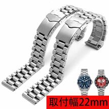 タグホイヤー TAG Heuer 対応モナコ カレラ アクアレーサーブレスレット 腕時計ベルト ブレス バンド ステンレス　ラグ幅:22ｍｍ_画像1