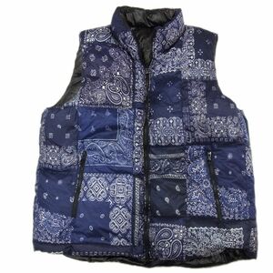 美品 定価6万6000円●TATRAS タトラス 20AW AGATONE ダウンベスト ペイズリー柄 バンダナ柄 リバーシブル メンズ レア 07 超大きいサイズ