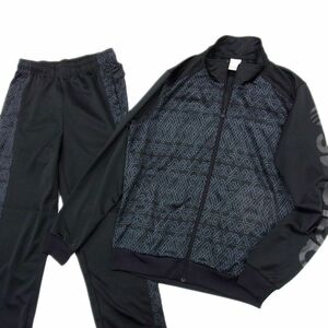 美品●adidas アディダス ジャージ セットアップ スーツ スポーツウェア メンズ Mサイズ トラックジャケット パンツ 幾何学柄 1円スタート