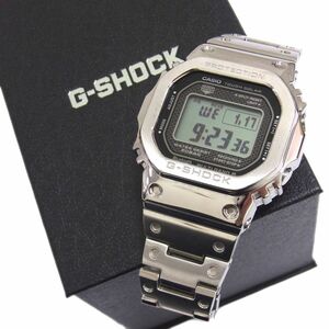 美品 定価6万6000円●G-SHOCK カシオ Gショック フルメタル 腕時計 ウォッチ 電波時計 GMW-B5000-1JF ステンレス ブラック シルバー 正規品