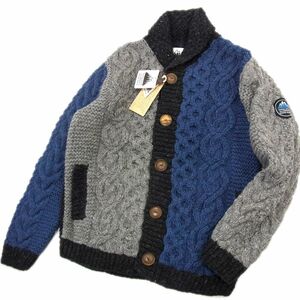 新品 定価3万円●HIMALAYAN CLIMBER’S HAND-KNIT 22AW カウチン ニット ジャケット フィッシャーマン アラン メンズ Mサイズ 未使用 肉厚