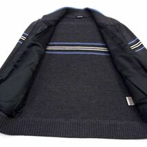 美品●BURBERRY BLACK LABEL バーバリー ブラックレーベル ニット ジャケット カーディガン セーター ミリタリー 2 メンズ 1円スタート_画像3