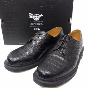 美品 完売☆Dr.Martens ×END.×SOPHNET 1461 3EYE SHOES SOPH-21009 クロコ型押し レザーシューズ ドレスシューズ メンズ 本革 ブラック