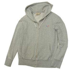 定価3万円◇MAISON KITSUNE メゾンキツネ スウェット ジップパーカー ジャケット ライトグレー ポルトガル製