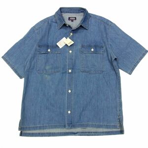 新品◆PURPLE&YELLOW デニム 半袖CPO シャツ シャツジャケット 夏物 メンズ