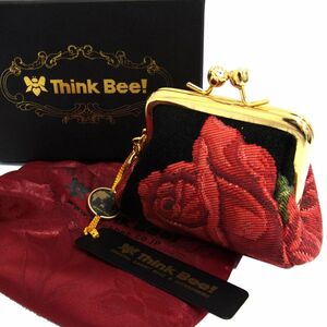 新品◆Think Bee! シンクビー コインケース がま口 小銭入れ バラ柄 レディース