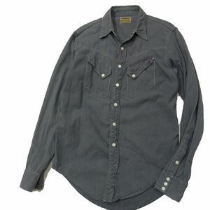 ☆Denime ドゥニーム 長袖シャツ ウエスタンシャツ ヒッコリー ストライプ メンズ 日本製 M