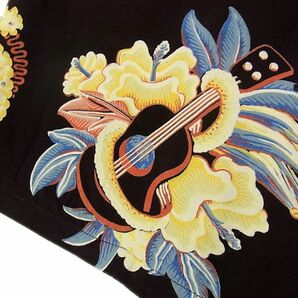 ◇EVISU Donna エヴィスドンナ 半袖 アロハシャツ レディース ボタニカル 楽器 総柄 ココナッツボタン 人気モデルの画像4
