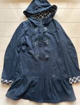 新品未使用★BURBERRY LONDON BLUE LABEL　バーバリー　ブルーレーベル　ダッフルコート　黒　38サイズ　パーカー　フード付きジャケット★_画像1