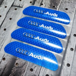 アウディ ドアインナー 反射ステッカー 4P【ブルー】Audi A1 A3 A4 B5 B6 B7 B8 A5 C5 A6 C6 c7 A7 A8 A1 V8 Q3 Q5 Q7 SQ5 S-line RS