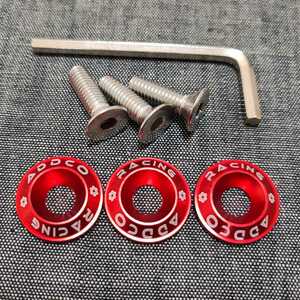 ADDCO number plate for bolt & ring normal car 3 piece set + exclusive use wrench [ red ] Toyota Nissan Honda Subaru Mazda BMW Audi 