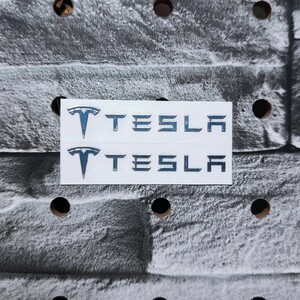 テスラ メッキ調ステッカー 2P■TESLA Model S Y X 3 ラグジュアリーステッカー