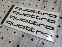 アウディ quattro(クワトロ) ステッカー 大【ブラック】A1 A2 A3 A4 A5 A6 A7 A8 Q1 Q2 Q3 Q4 Q5 Q6 Q7 Q8 B5 B6 B7 B8 C5 C6 C7 V8 S-line_画像2