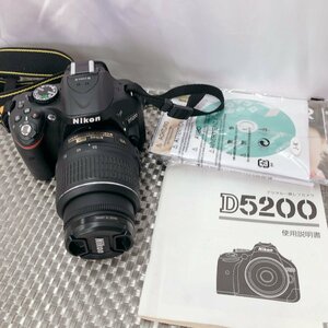 【中古現状品/CH】Nikon D5200 デジタル一眼レフカメラ ブラック/ AF-S DX NIKKOR 18-55mm f/3.5-5.6G ニコン 　IM0518/005