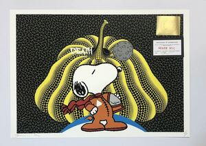 DEATH NYC アートポスター 世界限定100枚 スヌーピー SNOOPY アストロノーツ 月 草間彌生 kusamayayoi かぼちゃ 現代アート ポップアート 