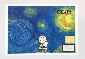 DEATH NYC アートポスター 世界限定100枚 スヌーピー SNOOPY チャーリーブラウン PEANUTS ゴッホ Gogh 星月夜 現代アート ポップアート