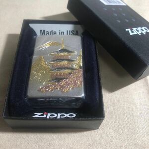 ZIPPO ジッポー　和柄 ZIPPO　忠霊塔と富士山と桜 五重の塔