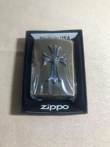 ZIPPO オイルライター ジッポー SKULL CROSS スカルクロス アンティークブラス ジッポーライター ガイコツ 十字架