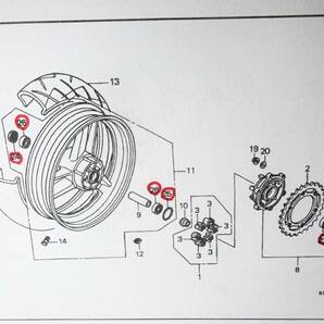 ホーネット250 CB250Fホイールベアリングリア用 【C-2】純正部品 マフラー エンジン カスタムパーツカフェレーサーセパハンの画像2