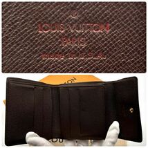 ★美品★【A240148】LOUIS VUITTON ルイヴィトンダミエ ポルトフォイユ エリーズ Wホック 三つ折り 財布 ブラウン系 N61654/SP0024_画像3