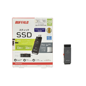 当日発送 未使用 250GB BUFFALO スティックSSD SSD-PUT250U3-BKC ポータブル 外付け　USB-A