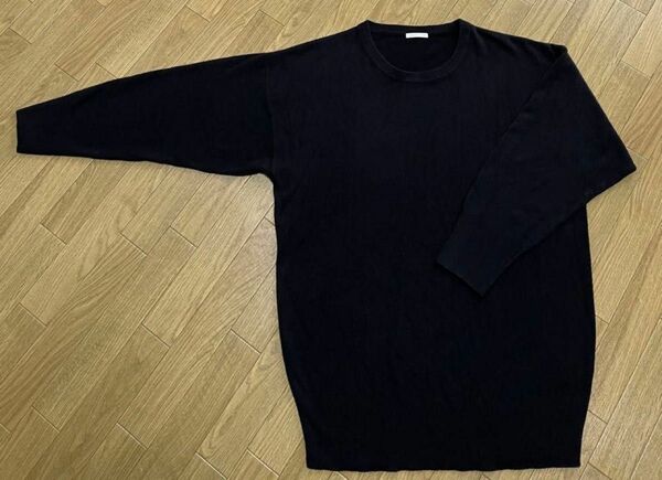 GU L ニット セーター ブラック トップス クルーネック　オーバーサイズ