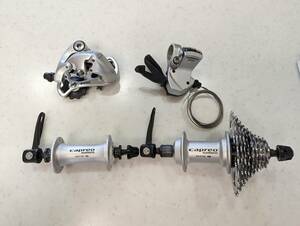 【中古】 SHIMANO Capreo ( シマノ カプレオ ) パーツセット ( HB-F700, FH-F700, CS-HG70-S, RD-F700, SL-R440 )