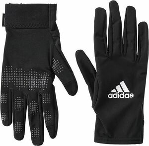 ●送料390円可能商品 アディダス adidas 新品 防寒 防風 タッチパネル対応 裏起毛 フリース グローブ 手袋 黒 [HI3532-L] WEA ★QWER★