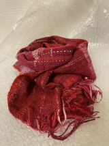 スカーフ　ストール　マフラー　沙織織　ハンドメイド　手織り　未使用品　グレーミックス_画像2