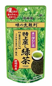 伊藤園 味の太鼓判 特上蒸し緑茶 一番茶100% 100g 1000 茶葉