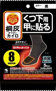 足の冷えないシリーズ桐灰カイロ くつ下用 甲に 貼る カイロ 黒 5足入 消臭