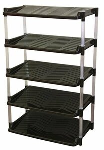  flat peace industry shoes rack crystal wide 5 step Brown 