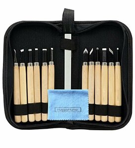 HappyHome carving knife 12 pcs set grindstone attaching storage case cleaning Cross attaching tree carving woodworking tool 