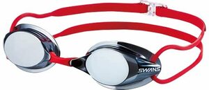 SWANS ( Swanz ) made in Japan swimming goggle SR-7M SMSI smoked × silver mirror racing non cushion 12 -years old ~ for adult 