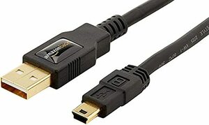 ベーシック USB2.0ケーブル デスクトップパソコン対応 0.9m（タイプAオス - miniBオス）ブラック