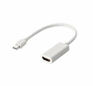 エレコム Mini DisplayPort (オス) - HDMI (オス) 変換アダプタ 15cm ホワイト AD-MDPHDMIWH