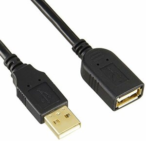 BUFFALO USB2.0延長ケーブル カーボン素子ねり込 2m ブラック BSUAAFR220BK