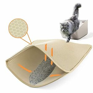 Ycozy 猫マット 猫砂マット 猫トイレマット 猫砂取りマット 飛び散り防止マット EVA 滑り止め 防水/防カビ/臭さ防止 掃除簡単 マッサ