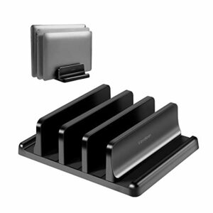VAYDEERノートパソコンスタンド 縦置きノートpc スタンド 3台収納 ホルダー幅調整可能 ABS樹脂製 for タブレット/ipad/Mac m