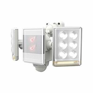 ムサシ RITEX フリーアーム式ミニLEDセンサーライト(9W×2灯) 「コンセント式」 LED-AC2018 ホワイト