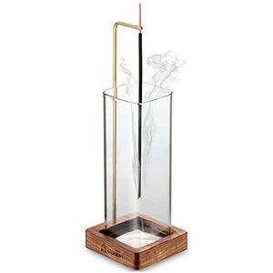  fragrance establish glass . plate hanging lowering type incense stick length lengthway . holder walnut. tree pedestal Goolan