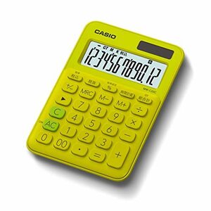  Casio colorful calculator lime green 12 column Mini Just type MW-C20C-YG-N