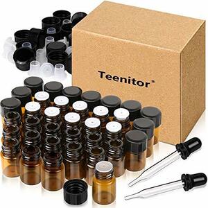 Teenitor 遮光瓶 2ml 精油小分け アロマオイル保存用遮光瓶 36本セット スポイト付け 遮光ビン アロマ保存容器 精油瓶 遮光ガラス