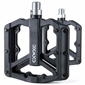 CXWXC 自転車 ペダル フラットペダル トリプルシールドベアリング 9/16インチ 滑り止めピン付き ロードバイク/クロスバイク/MTBなど